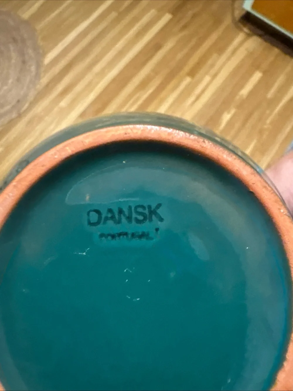 vintage Dansk deep green glazed terra cotta wash basin set Made In Portugal Nice
